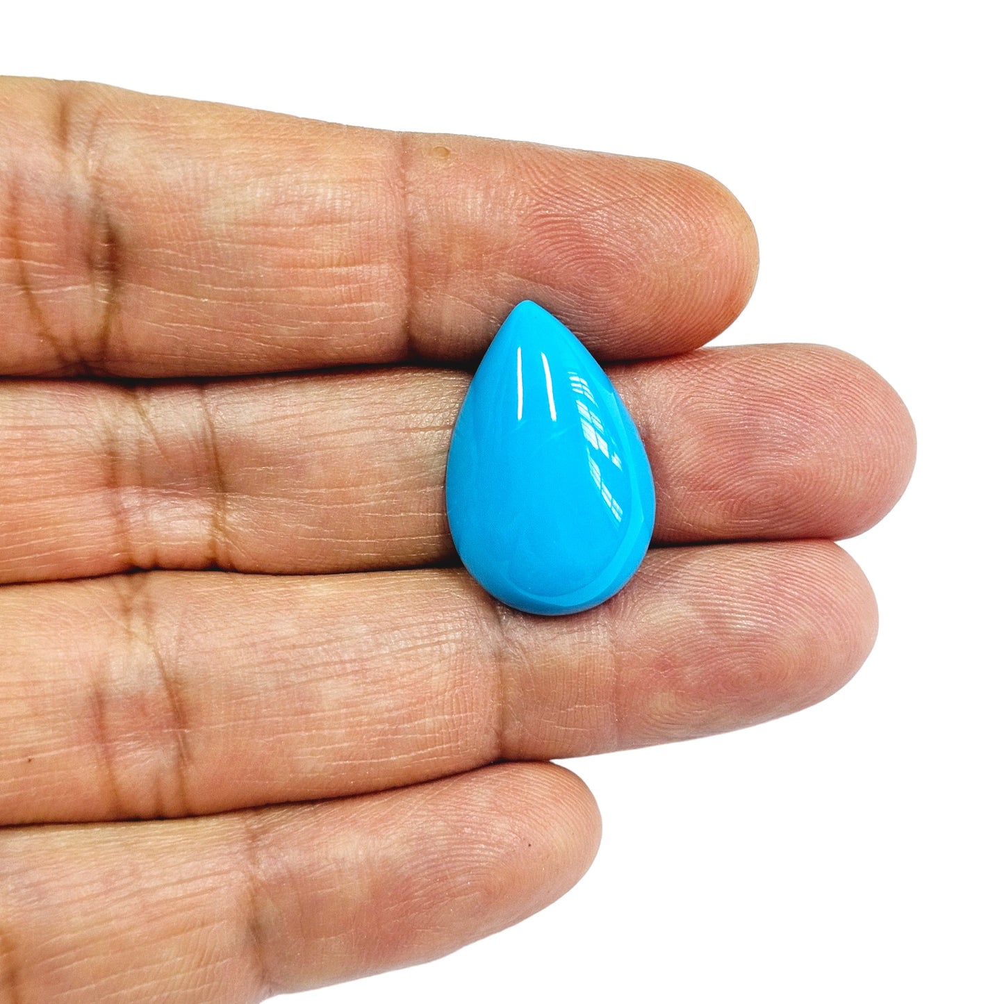 Certified Arizona Turquoise (Firoza) Pear 16.80 Cts (18.48 Ratti) CIBV45