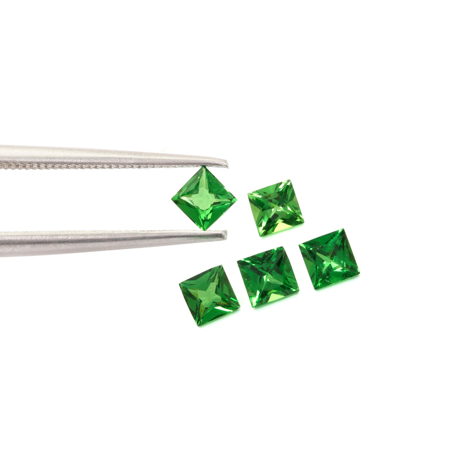 5Pc Lot Tsavorite Garnet (Square 3x3mm) 0.50 Carats