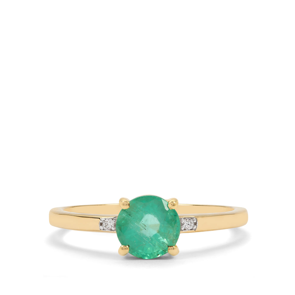 Emerald and Diamond Ring in 14KY Gold(ULNK13E)