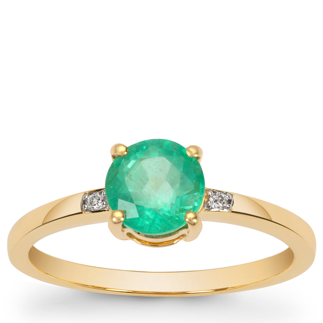 Emerald and Diamond Ring in 14KY Gold(ULNK13E)