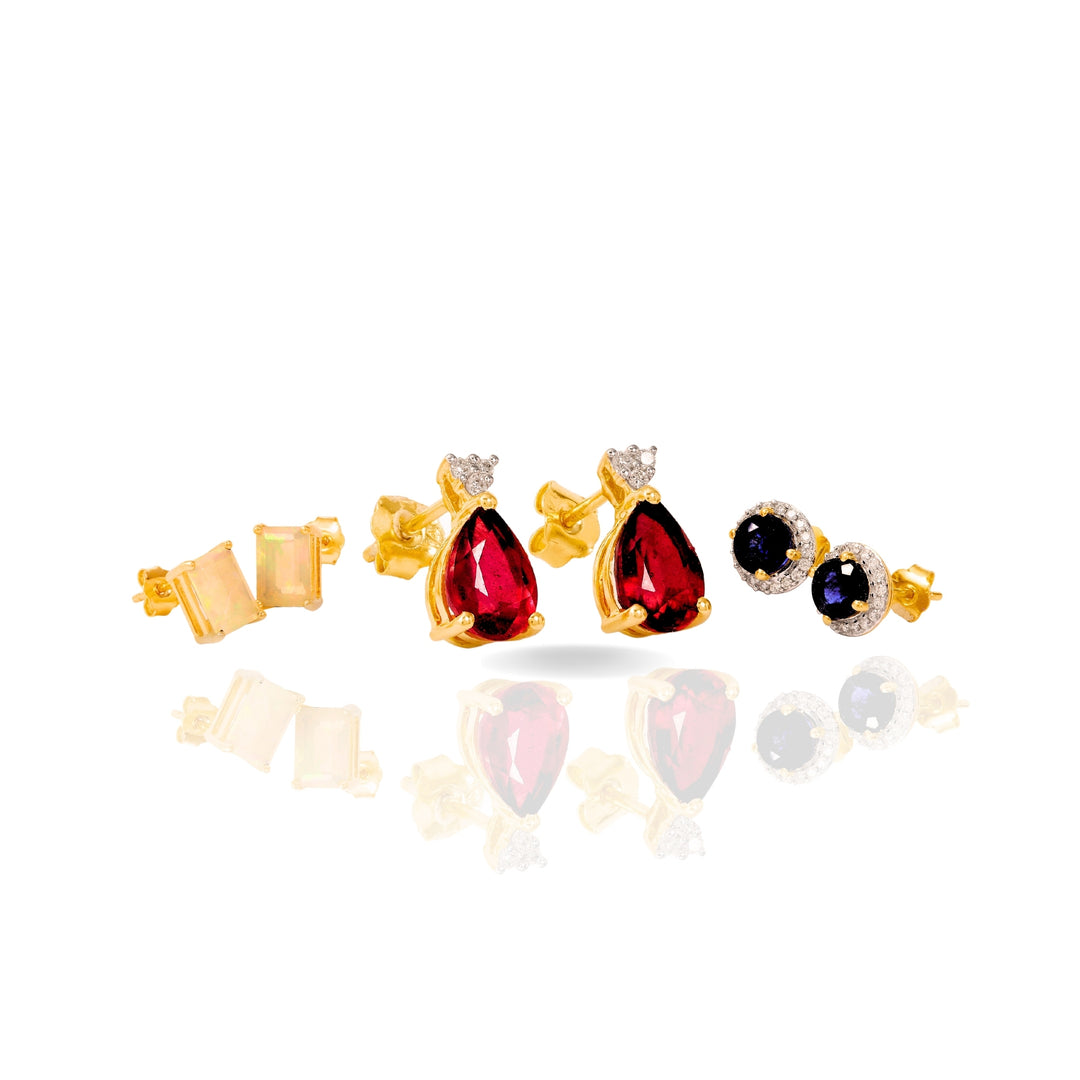 Gemstone Diamond Earrings Online at Best Prices | Vibrancys