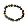 Designer Bracelet in Black Obsidian and Hematite