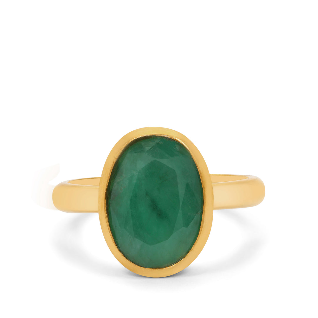 Natural Emerald (Panna) Ring in Panchdhatu (REGP)
