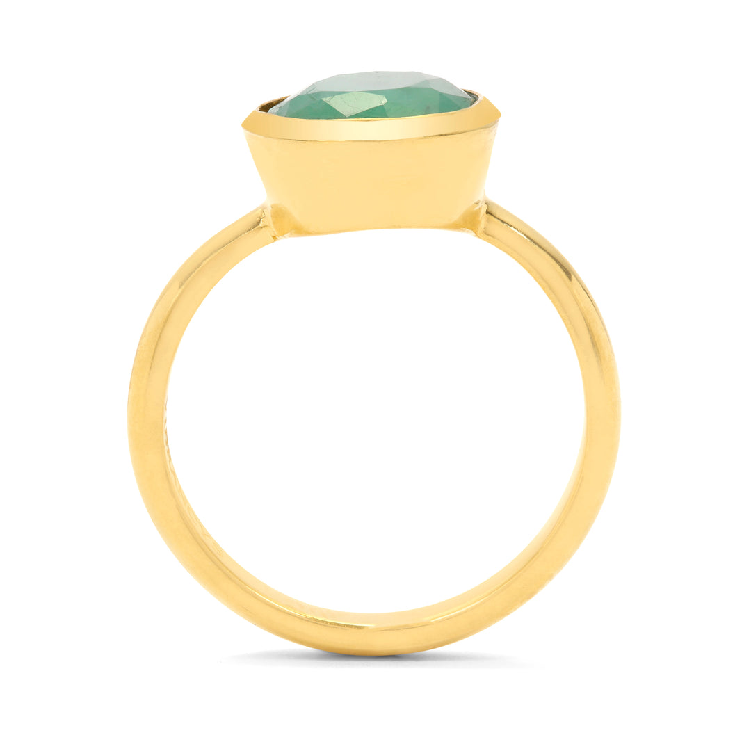 Natural Emerald (Panna) Ring in Panchdhatu (REGP)