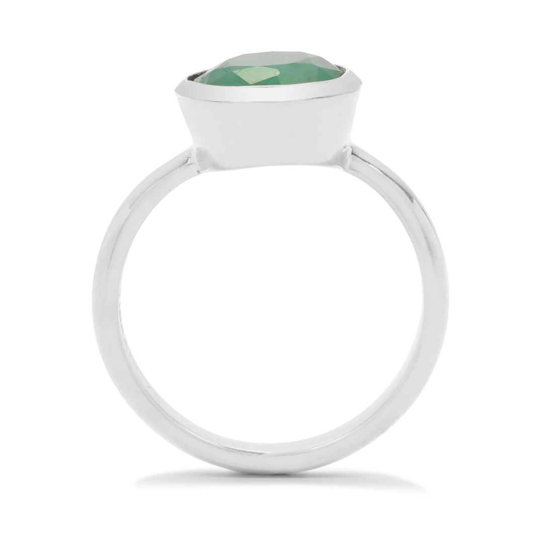 Natural Emerald (Panna) Ring in Sterling Silver (RESS)