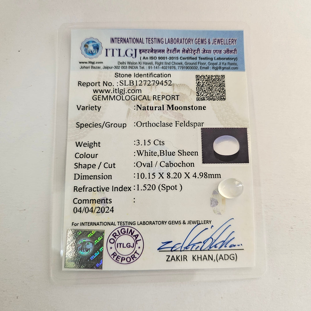 Certified Moonstone 2.70 Cts (2.97 Ratti)
