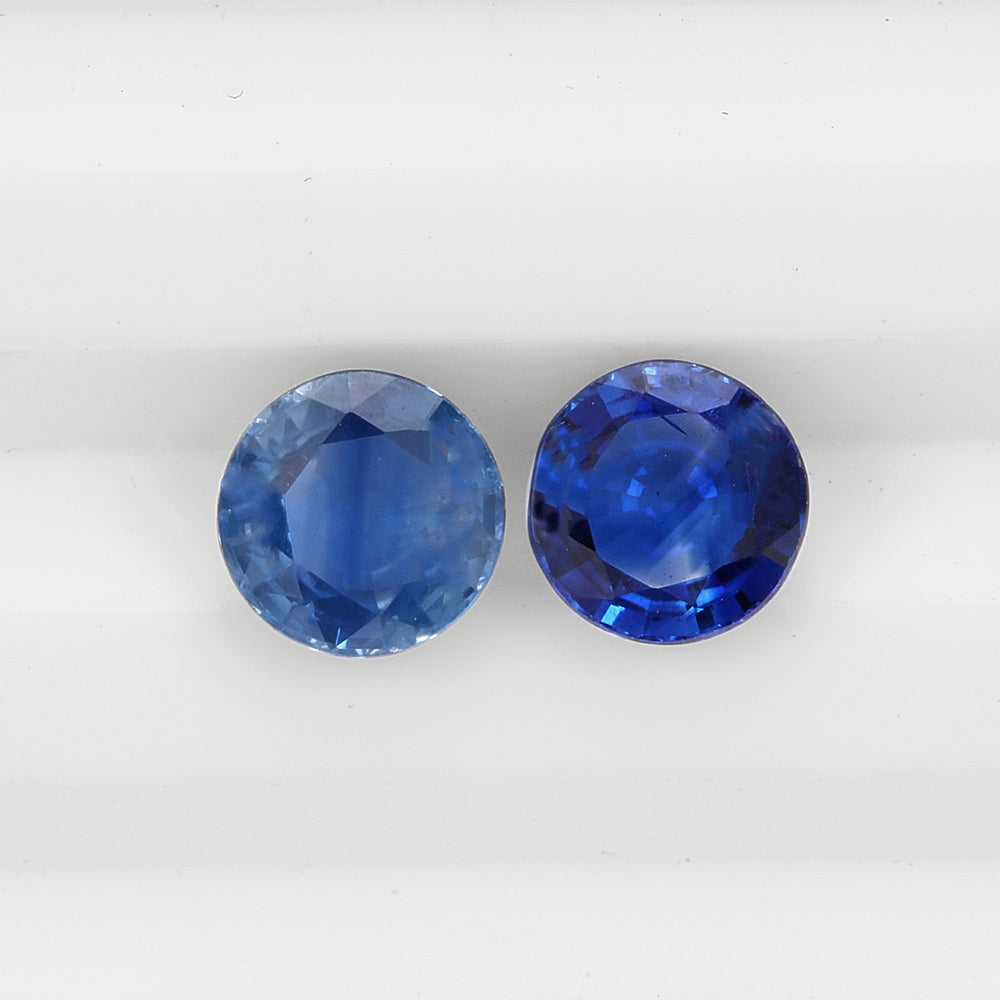 2Pc Lot Ceylon Blue Sapphire 4.50mm 0.50 Carats