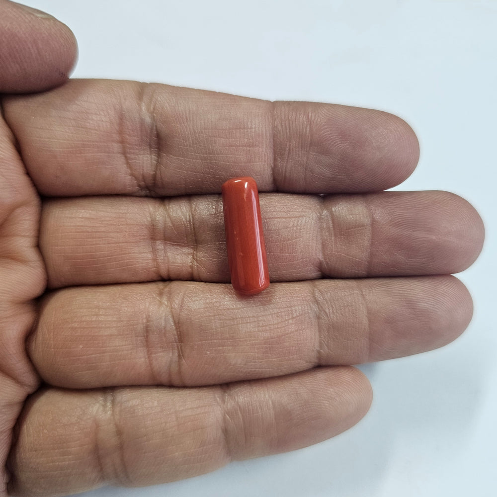 Certified Red Coral (Moonga) 8.00 Cts. (8.80 Ratti) Italy APZI29