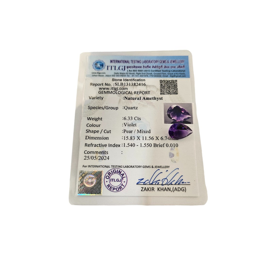 Certified Amethyst 6.33 Carats