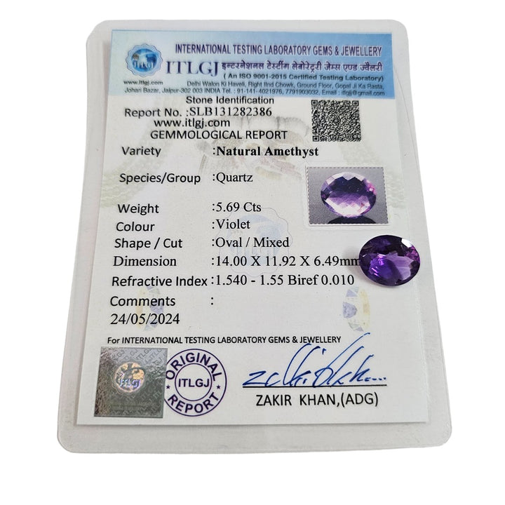 5.70 Carats Moroccan Amethyst