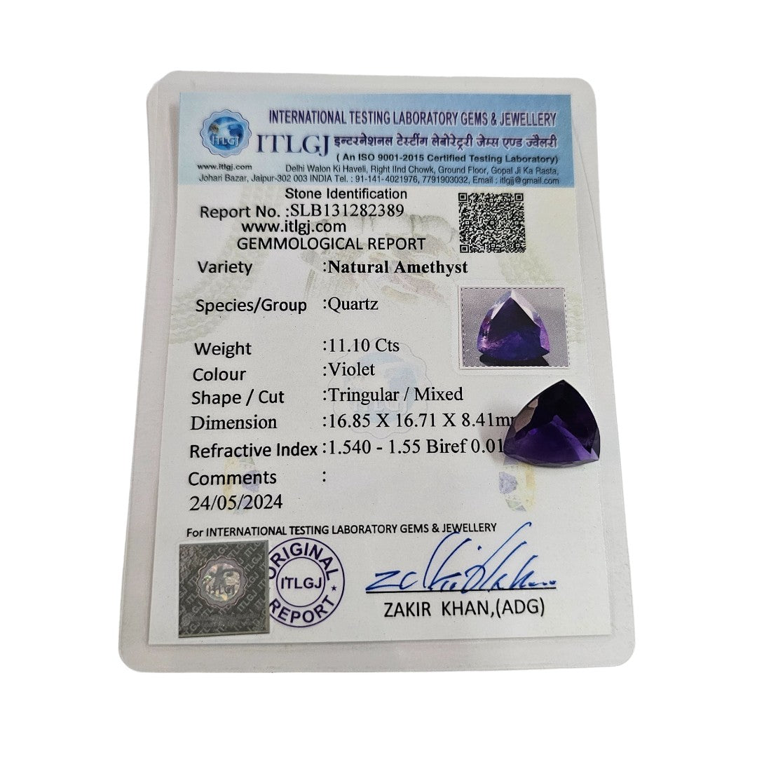 Certified Amethyst 11.10 Carats