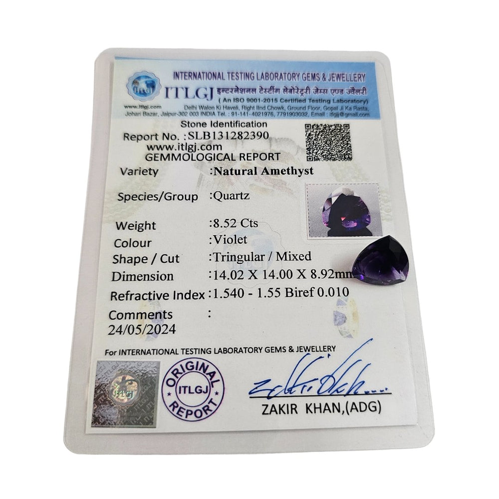 Certified Amethyst 8.53 Carats