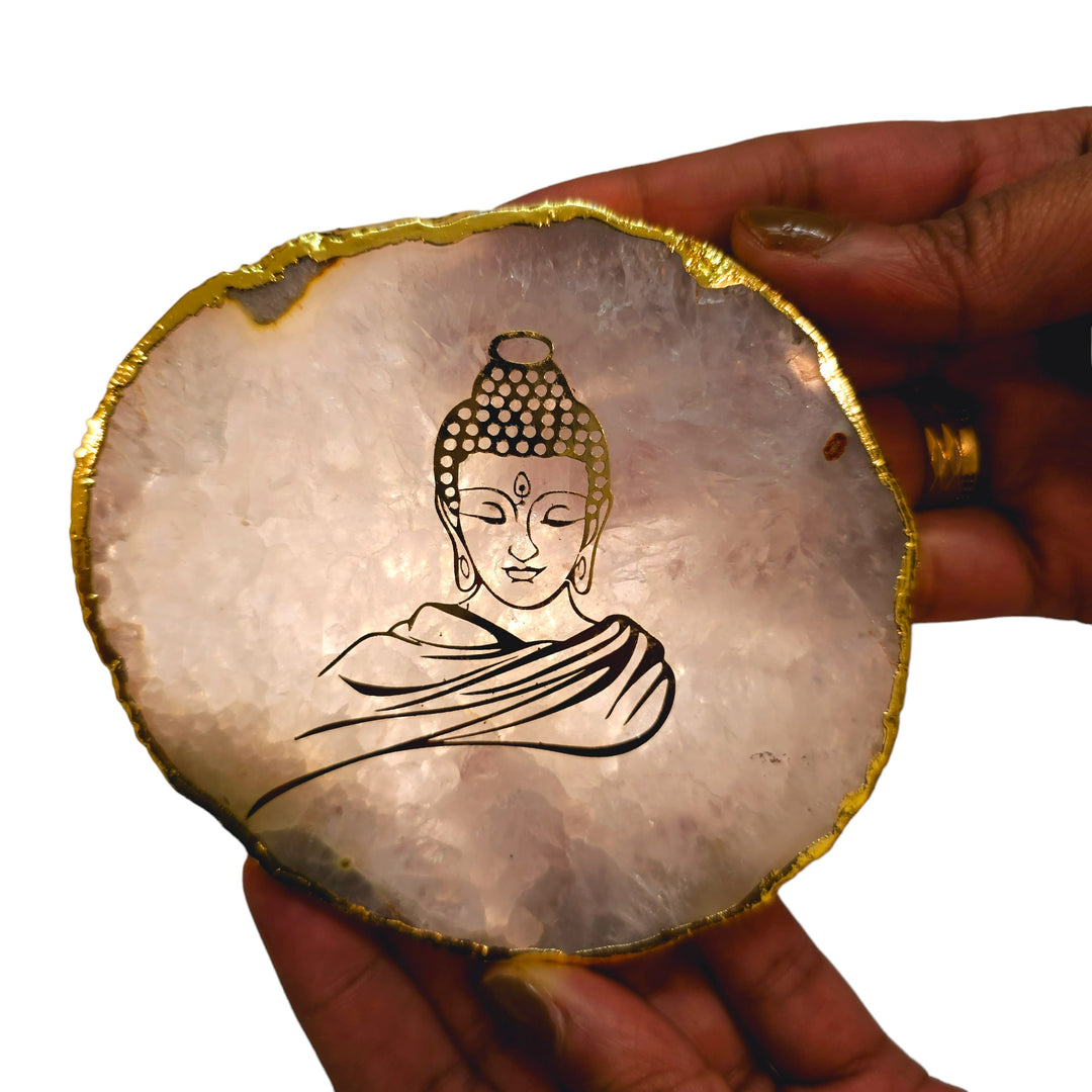Agate Buddha Electroplated with stand (AgateBuddha2)