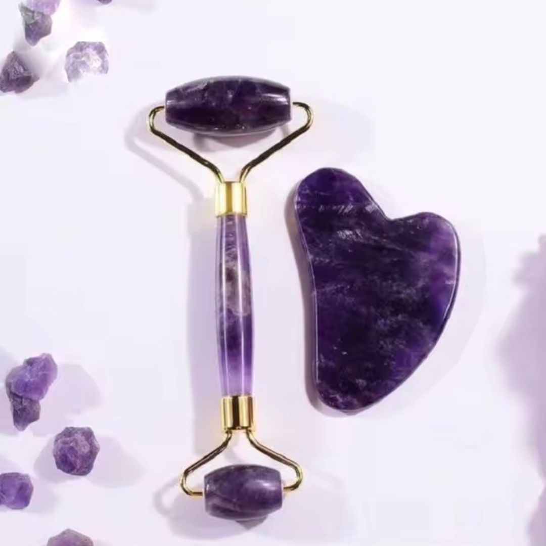 Amethyst Gua Sha and Face Roller Combo
