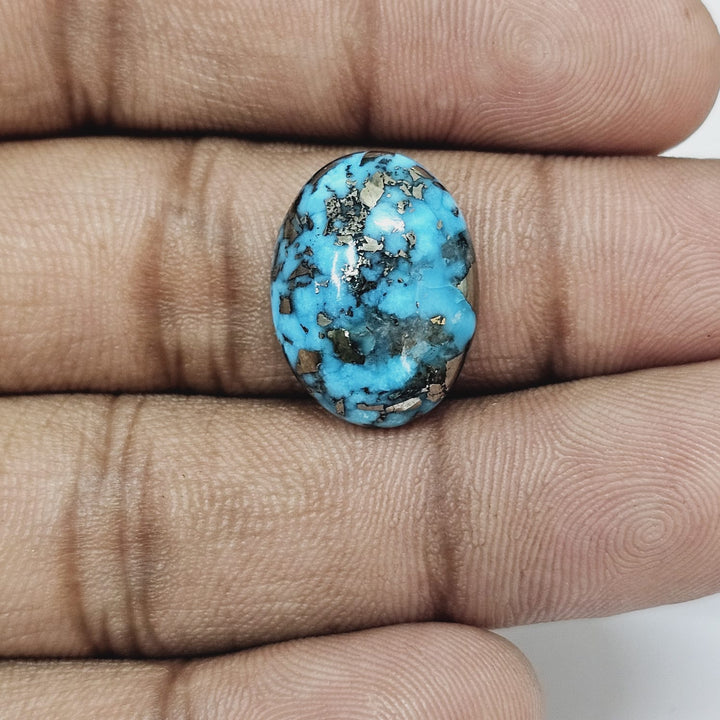 Certified Nishapuri Turquoise (Firoza) Oval 10.16Cts (11.18 Ratti) BGZI12