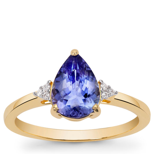 Tanzanite and Diamond Ring in 14k Gold (BNNK87T)