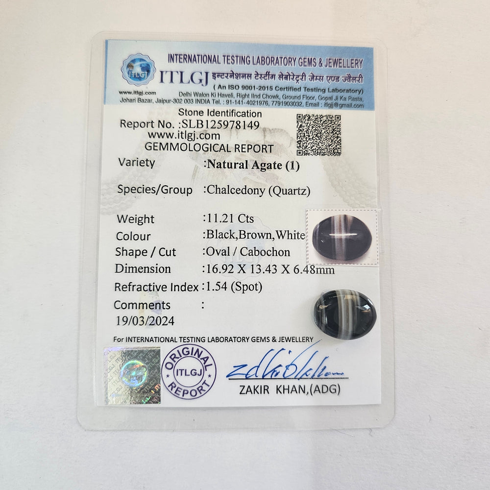 Certified Sulemani Hakik 11.21 Cts. (12.33 Ratti)