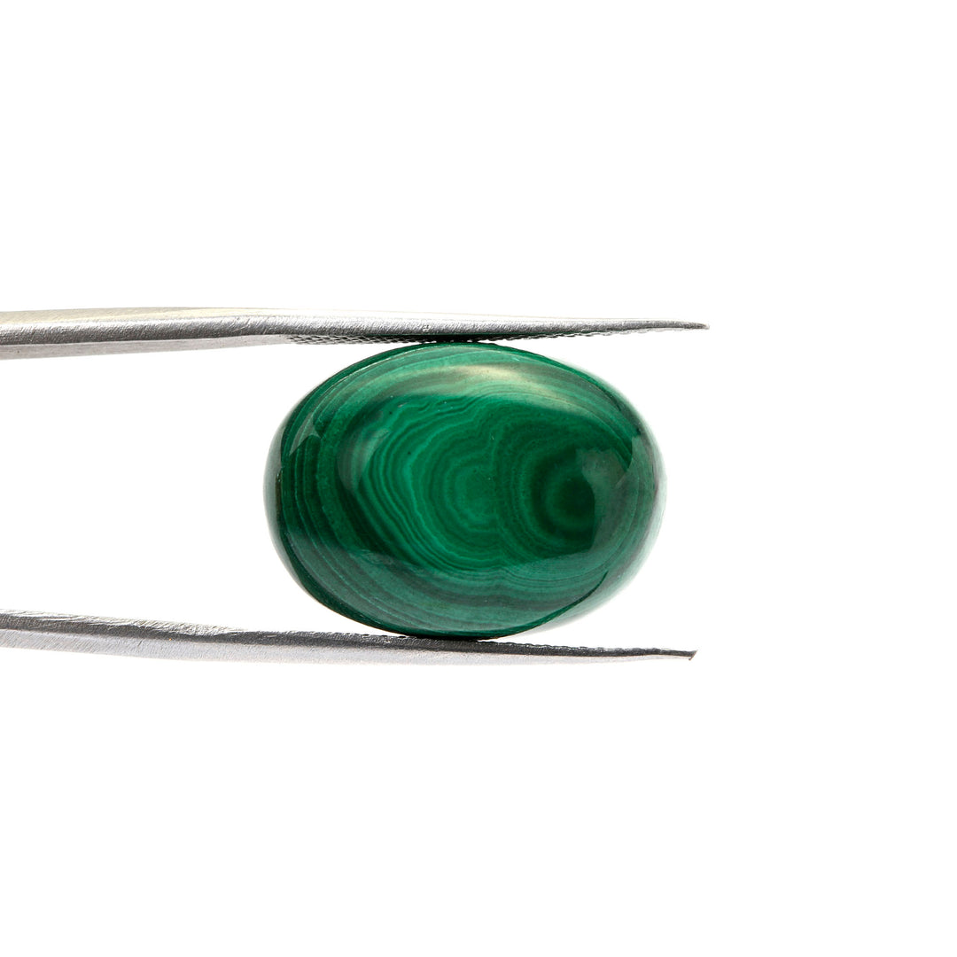 Natural Malachite Gemstone Oval Cabochon 21.95 Carats