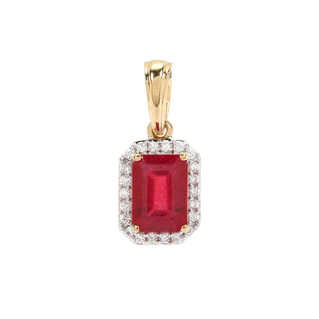 Classic Gold Pendant with Ruby and Diamond(BYNK93)