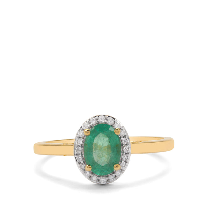 Emerald and Diamond Ring in 14KY Gold(BZNK25E)