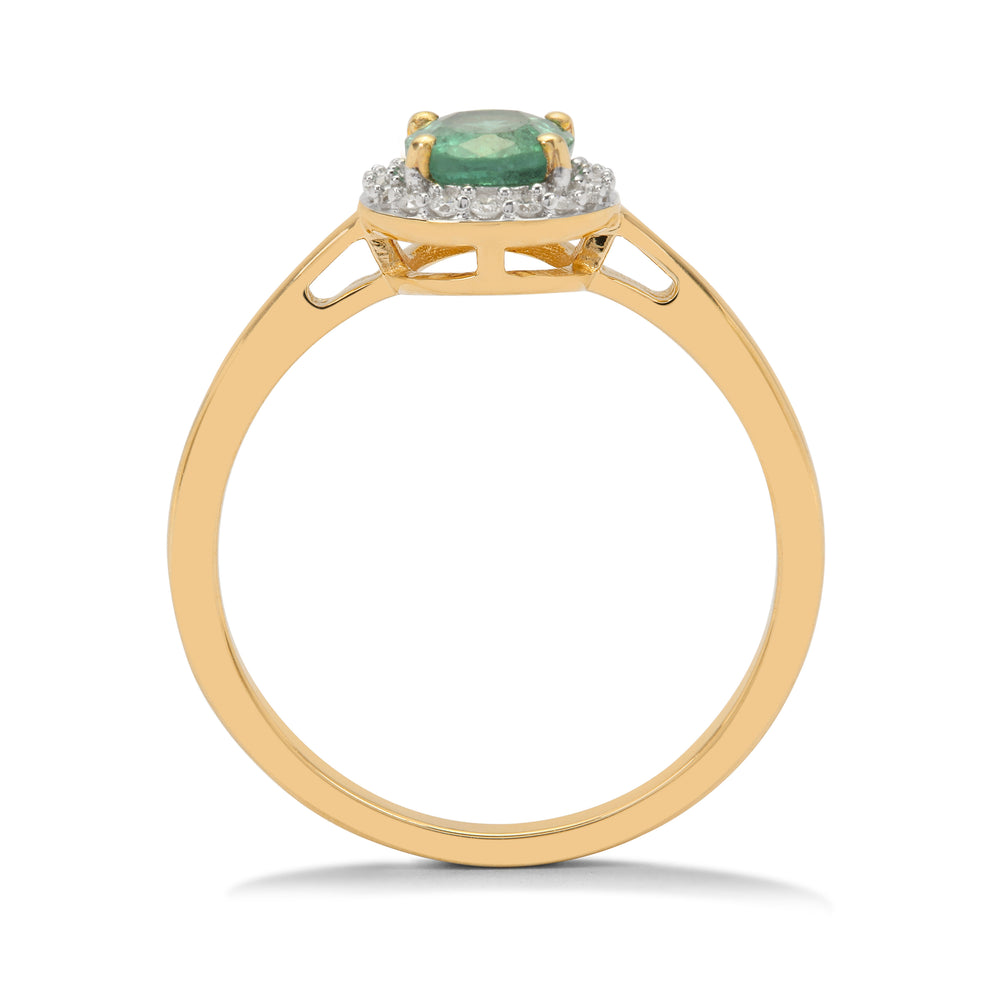 Emerald and Diamond Ring in 14KY Gold(BZNK25E)