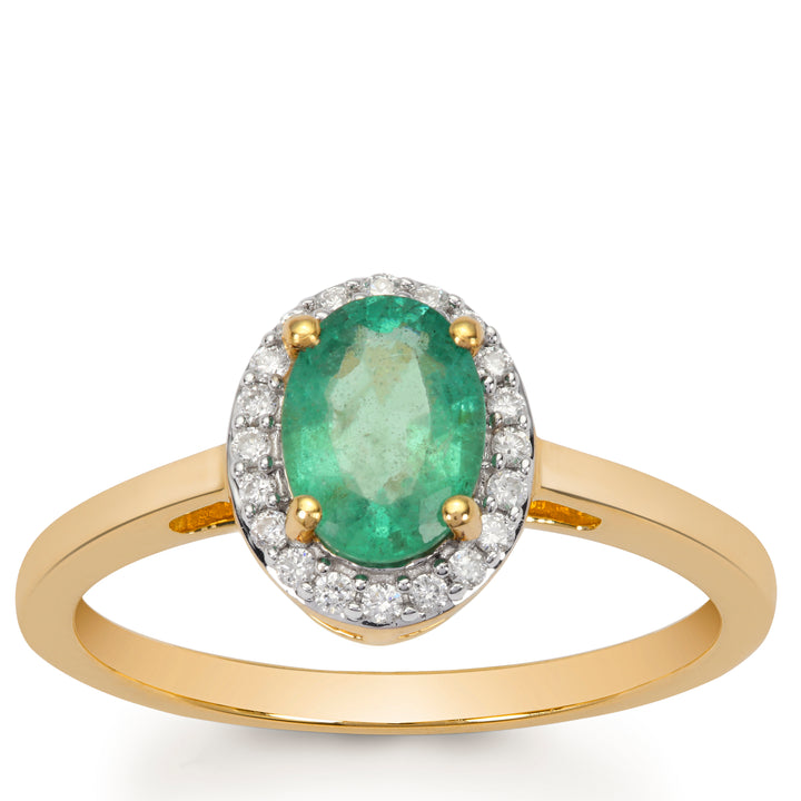 Emerald and Diamond Ring in 14KY Gold(BZNK25E)