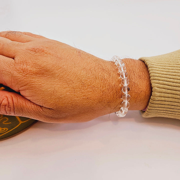 Clear Quartz (Sphatik) Bracelet For Fortune and Prosperity 10mm