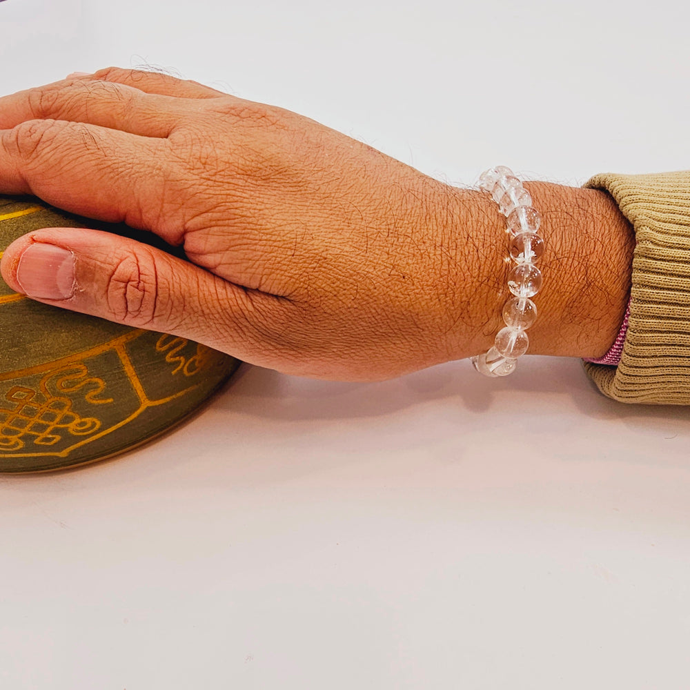 Clear Quartz (Sphatik) Bracelet For Fortune and Prosperity 8mm