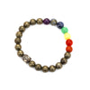 7 Chakra Buddha Bracelet with Pyrite