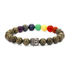 7 Chakra Buddha Bracelet with Pyrite
