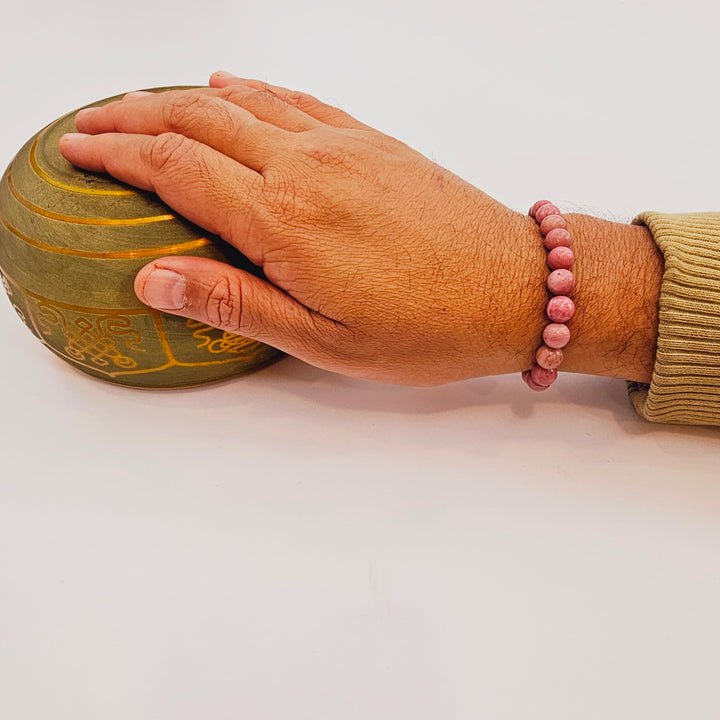 Pink Rhodonite Bracelet for Calmness and Well Being