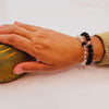 Set of 2 Bracelets in Clear Quartz(Sphatik) and Black Lava