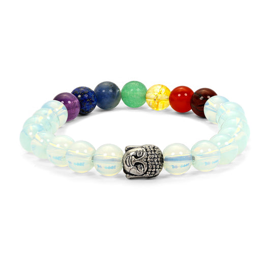 7 Chakra Buddha Bracelet in Natural Gemstone 8mm