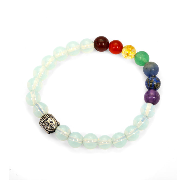 7 Chakra Buddha Bracelet in Natural Gemstone 8mm