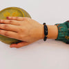 Designer Bracelet in Black Obsidian and Hematite
