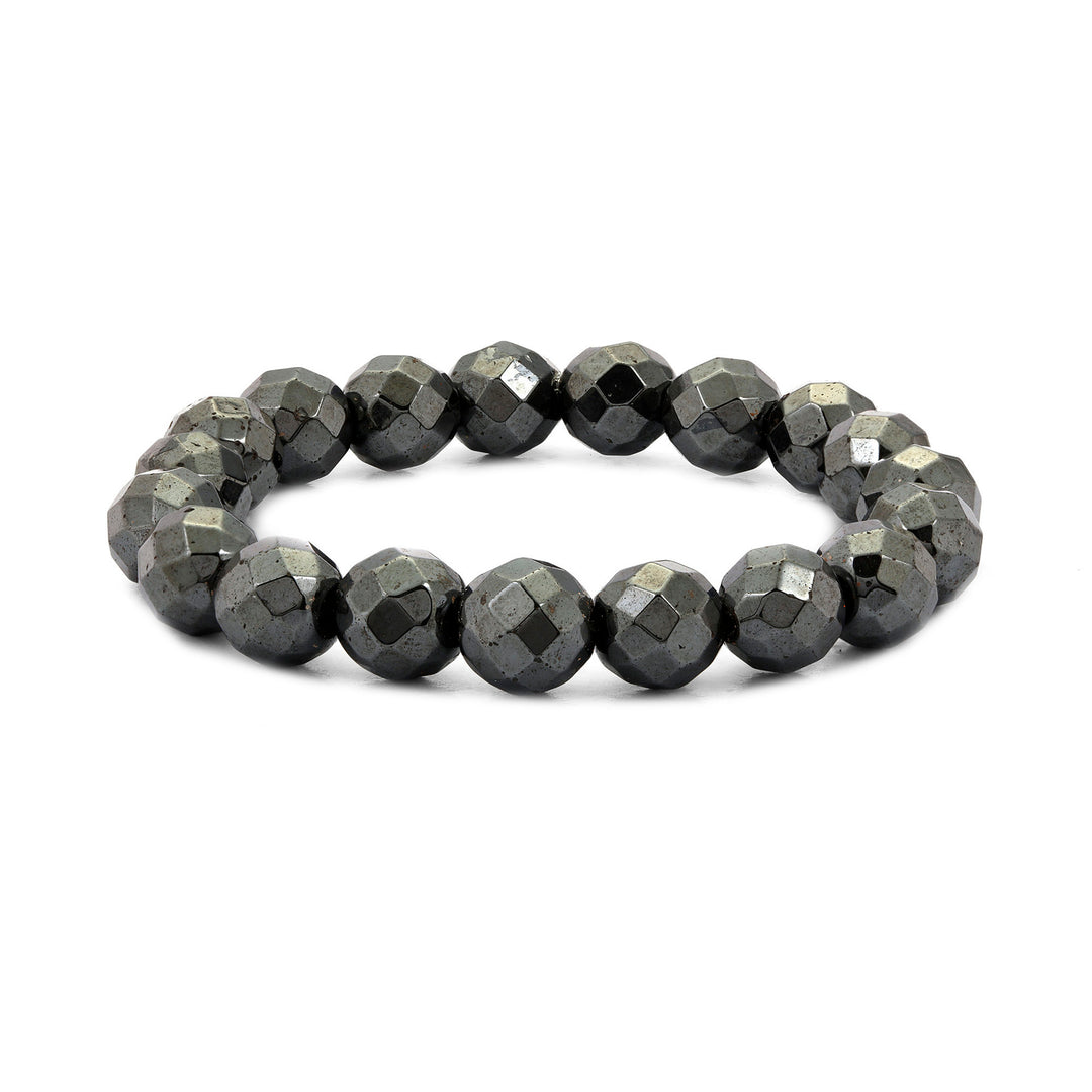 Black Hematite Faceted Bracelet for Healing and Protection