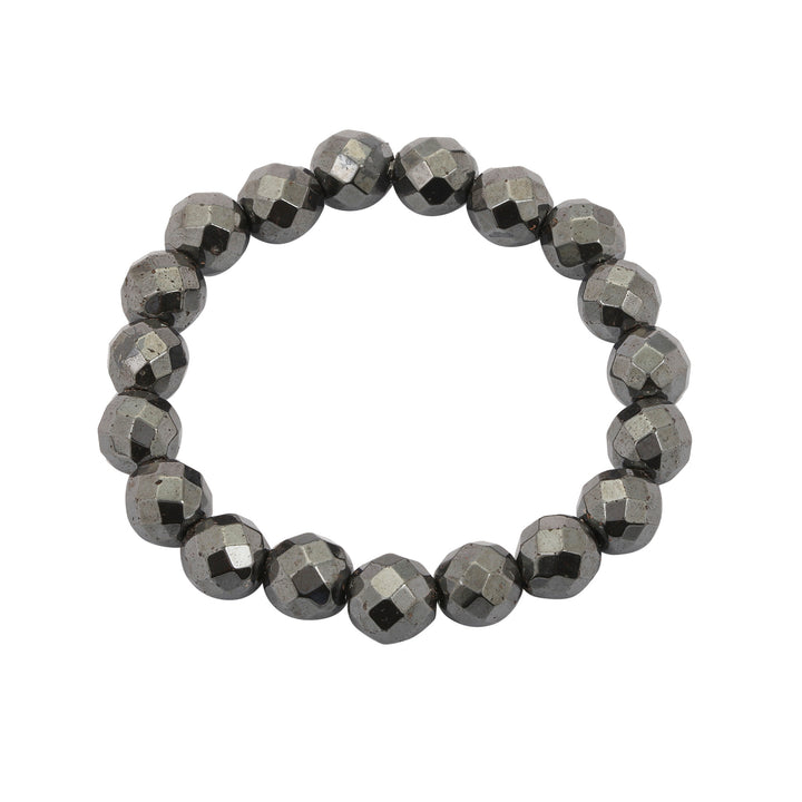 Black Hematite Faceted Bracelet for Healing and Protection