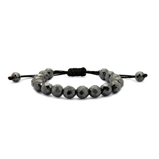 Black Hematite (Cut) Thread Bracelet 10mm