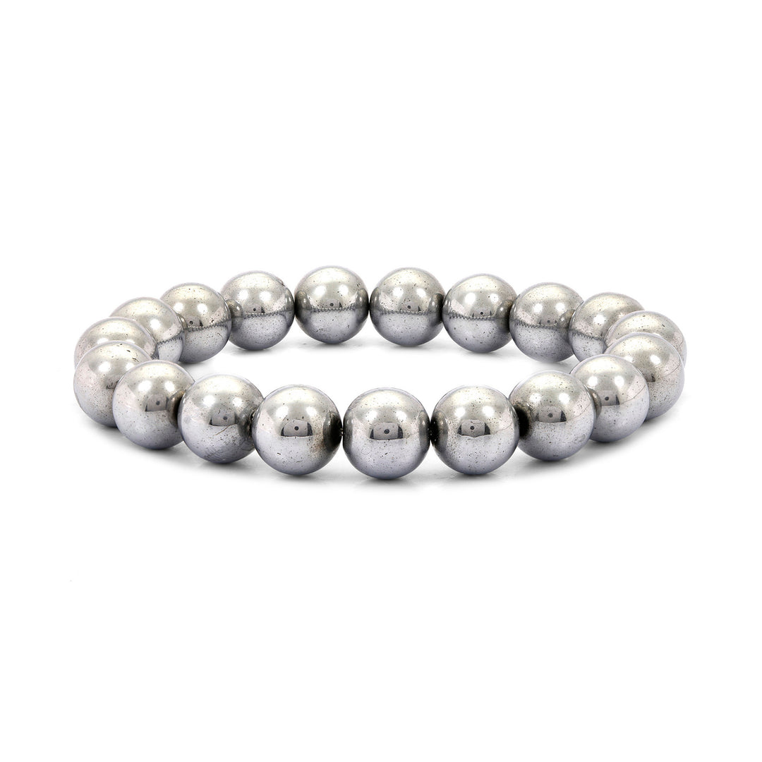 Silver Hematite Smooth Bracelet for Fashion and Protection