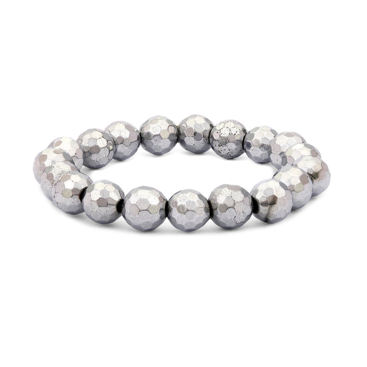 Silver Hematite Faceted Bracelet for Fashion and Protection