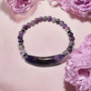 Designer Bracelet in Amethyst and Hematite