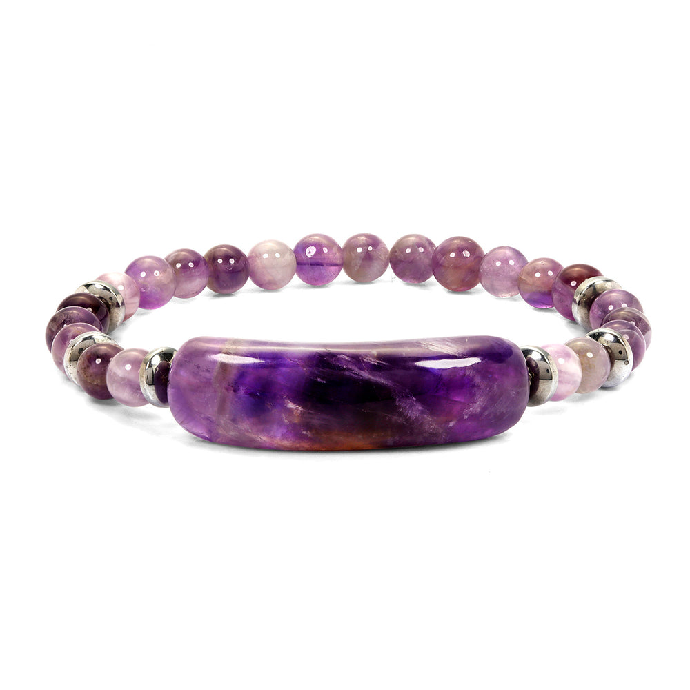 Designer Bracelet in Amethyst and Hematite
