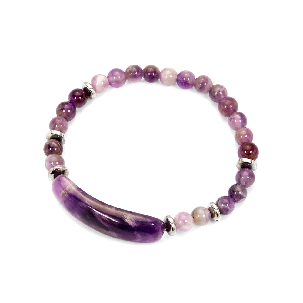 Designer Bracelet in Amethyst and Hematite