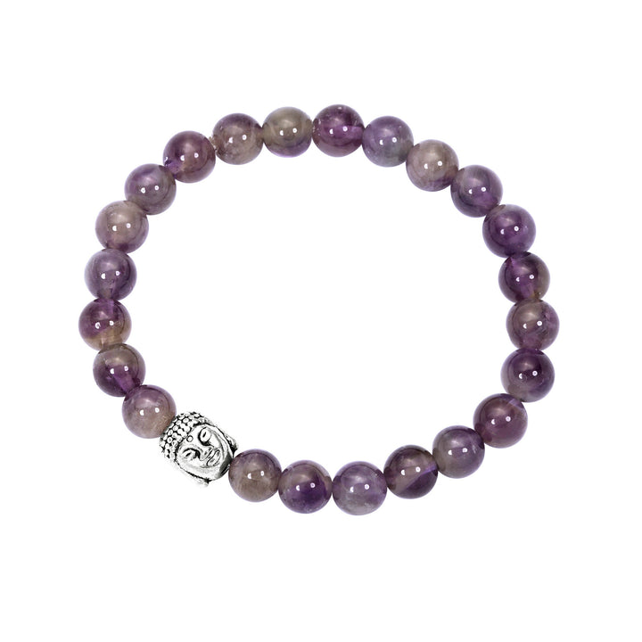 Amethyst Bracelet with Buddha Head