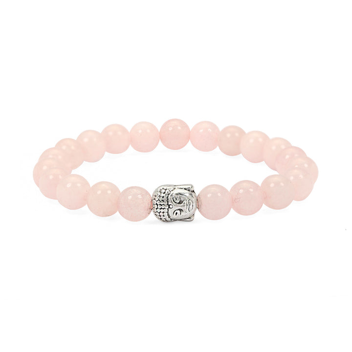 Rose Quartz Bracelet with Buddha Head