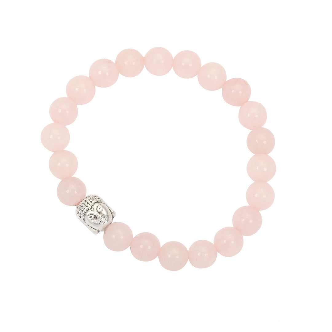 Rose Quartz Bracelet with Buddha Head