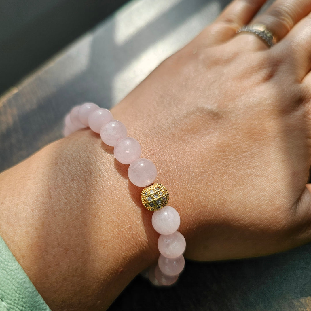 Rose Quartz Ball Bracelet