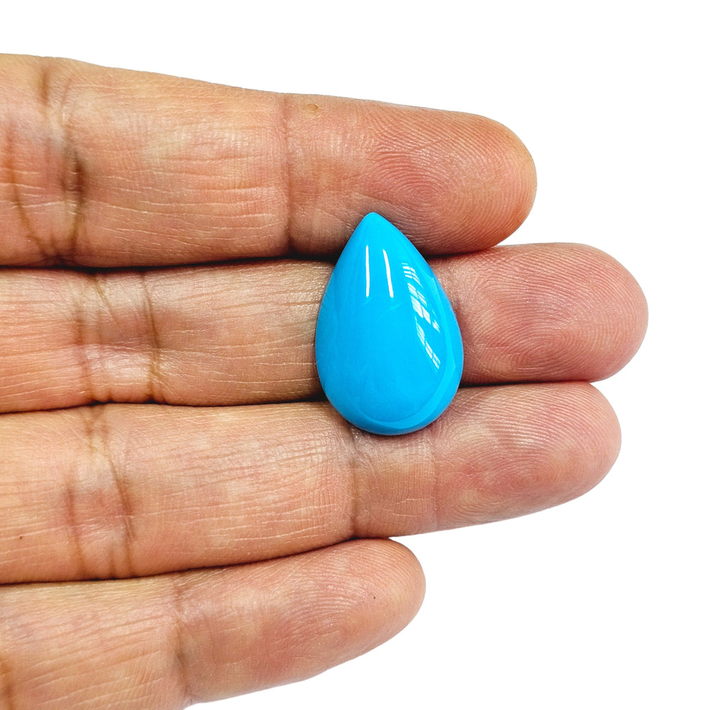 Certified Arizona Turquoise (Firoza) Pear 16.80 Cts (18.48 Ratti) CIBV45