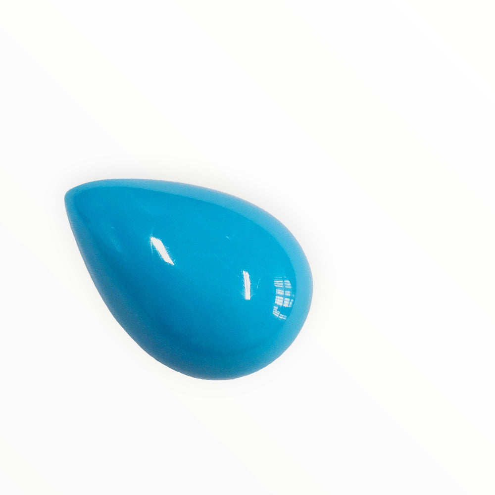 Certified Arizona Turquoise (Firoza) Pear 16.80 Cts (18.48 Ratti) CIBV45
