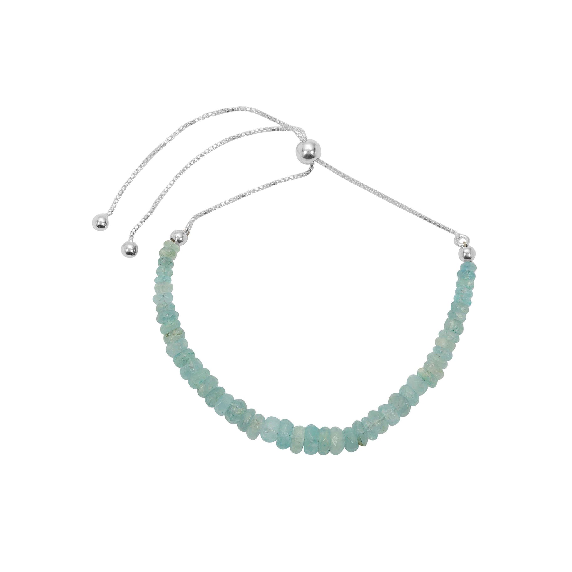 MARCH Birthstone Aquamarine Bracelet in Sterling Silver (CIER46)